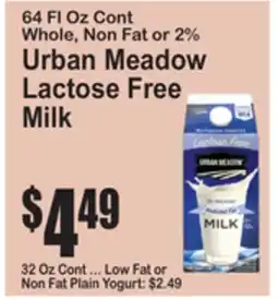 SuperFresh 64 Fl Oz Cont Whole, Non Fat or 2% Urban Meadow Lactose Free Milk offer