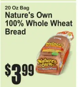 SuperFresh Nature's Own 100% Whole Wheat Bread offer