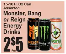 SuperFresh Monster, Bang or Reign Energy Drinks offer