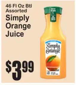 SuperFresh 46 Fl Oz Btl Assorted Simply Orange Juice offer