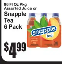 SuperFresh 96 Fl Oz Pkg Assorted Juice or Snapple Tea offer