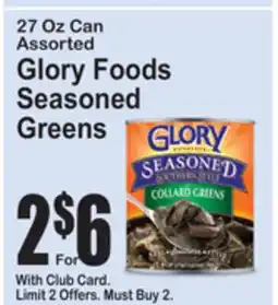 SuperFresh Glory Foods Seasoned Greens offer