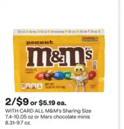 CVS ALL M&M's Sharing Size 7.4-10.05 oz or Mars chocolate minis 8.31-9.7 oz offer