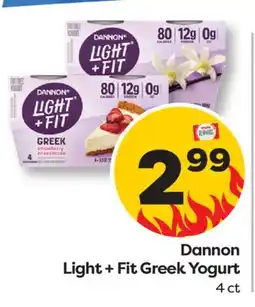 Weis Markets Dannon Light + Fit Greek Yogurt offer