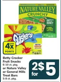 ACME Betty Crocker Fruit Snacks or Nature Valley or General Mills Treat Bars offer