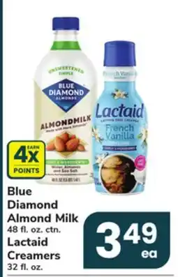 ACME Blue Diamond Almond Milk 48 fl. oz. ctn. Lactaid Creamers 32 fl. oz offer