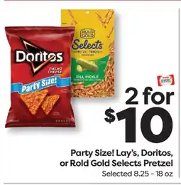 Weis Markets Party Size! Lay's, Doritos, or Rold Gold Selects Pretzel offer