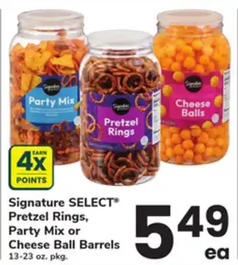 ACME Signature SELECT Pretzel Rings, Party Mix or Cheese Ball Barrels offer