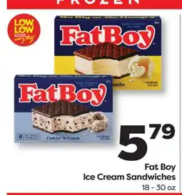 Weis Markets Fat Boy Ice Cream Sandwiches offer