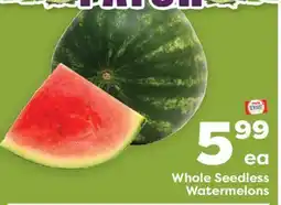 Weis Markets Whole Seedless Watermelons offer