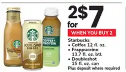 ACME Starbucks Coffee 12 fl. oz. Frappuccino 13.7 fl. oz. btl. Doubleshot 15 fl. oz. can offer