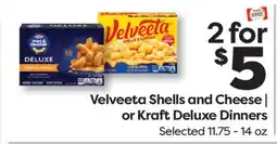Weis Markets Velveeta Shells and Cheese or Kraft Deluxe Dinners offer