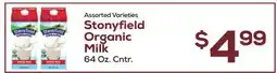 DeCicco & Sons Stonyfield Organic Milk offer