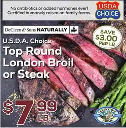 DeCicco & Sons DeCicco & Sons NATURALLY Top Round London Broil or Steak offer
