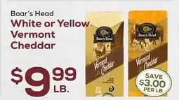 DeCicco & Sons Boar's Head White or Yellow Vermont Cheddar offer