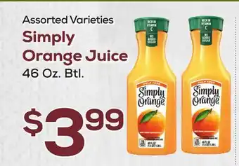 DeCicco & Sons Simply Orange Juice offer