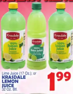 Bravo Supermarkets KRASDALE LEMON JUICE offer