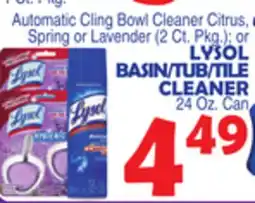 Bravo Supermarkets LYSOL BASIN/TUB/TILE CLEANER offer