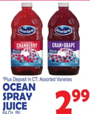 Bravo Supermarkets OCEAN SPRAY JUICE offer