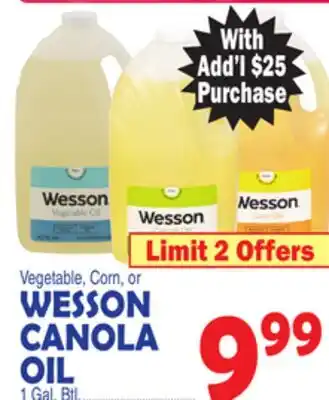 Bravo Supermarkets Wesson CANOLA OIL offer