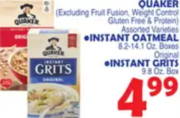 Bravo Supermarkets QUAKER (Excluding Fruit Fusion, Weight Control Gluten Free & Protein) offer