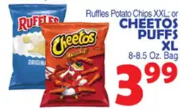 Bravo Supermarkets Ruffles Potato Chips XXL or CHEETOS PUFFS XL offer