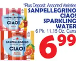 Bravo Supermarkets SANPELLEGRINO Ciao! SPARKLING WATER offer