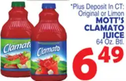 Bravo Supermarkets MOTT'S CLAMATO JUICE offer