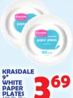 Bravo Supermarkets KRASDALE 9 WHITE PAPER PLATES offer