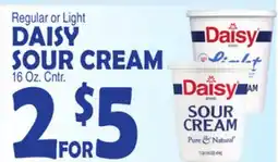 Bravo Supermarkets Regular or Light DAISY SOUR CREAM offer