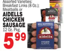 Bravo Supermarkets AIDELLS CHICKEN SAUSAGE offer