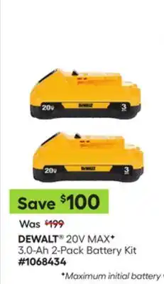 Lowe's 20V MAX 3.0-Ah 2-Pack Battery Kit offer
