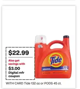 CVS Tide 132 oz or PODS 45 ct offer