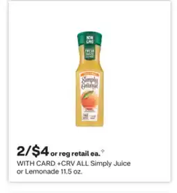 CVS ALL Simply Juice or Lemonade offer
