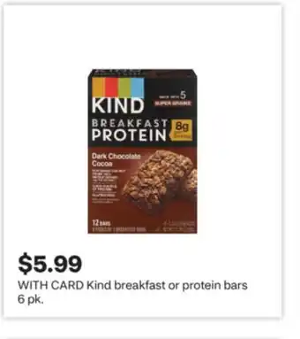 CVS Kind breakfast or protein bars 6 pk offer