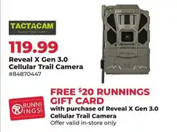 Runnings Reveal X Gen 3.0 Cellular Trail Camera offer