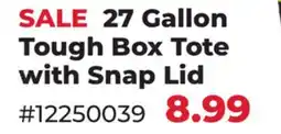 Runnings 27 Gallon Tough Box Tote with Snap Lid offer