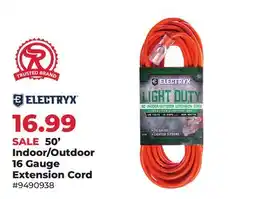 Runnings Electryx 50' Indoor/Outdoor 16 Gauge Extension Cord offer