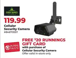 Runnings Defend Cellular Security Camera offer