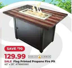 Runnings Endless Summer Flag Printed Propane Fire Pit offer