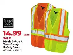 Runnings TOUGH DUCK Mesh 5-Point Tear-Away Safety Vest offer