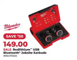 Runnings Milwaukee Redlithium USB Bluetooth Jobsite Earbuds offer
