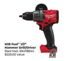 Runnings Milwaukee M18 Fuel 1/2 Hammer Drill/Driver offer