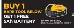 Runnings DEWALT 20V MAX 5Ah Battery offer