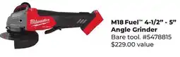 Runnings Milwaukee M18 Fuel 4-1/2-5 Angle Grinder offer