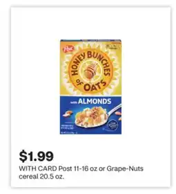 CVS Post 11-16 oz or Grape-Nuts cereal 20.5 oz offer