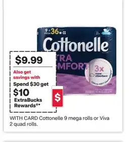 CVS Cottonelle 9 mega rolls or Viva 2 quad rolls offer