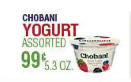 Circus Fruits CHOBANI YOGURT ASSORTED offer