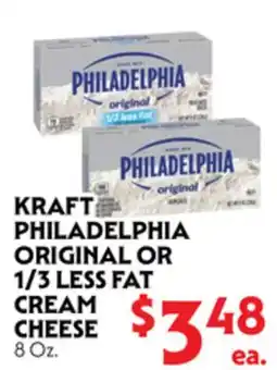 La Chiquita Food Market KRAFT PHILADELPHIA ORIGINAL OR 1/3 LESS FAT CREAM CHEESE offer