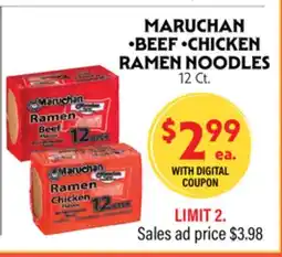 La Chiquita Food Market MARUCHAN BEEF • CHICKEN RAMEN NOODLES offer